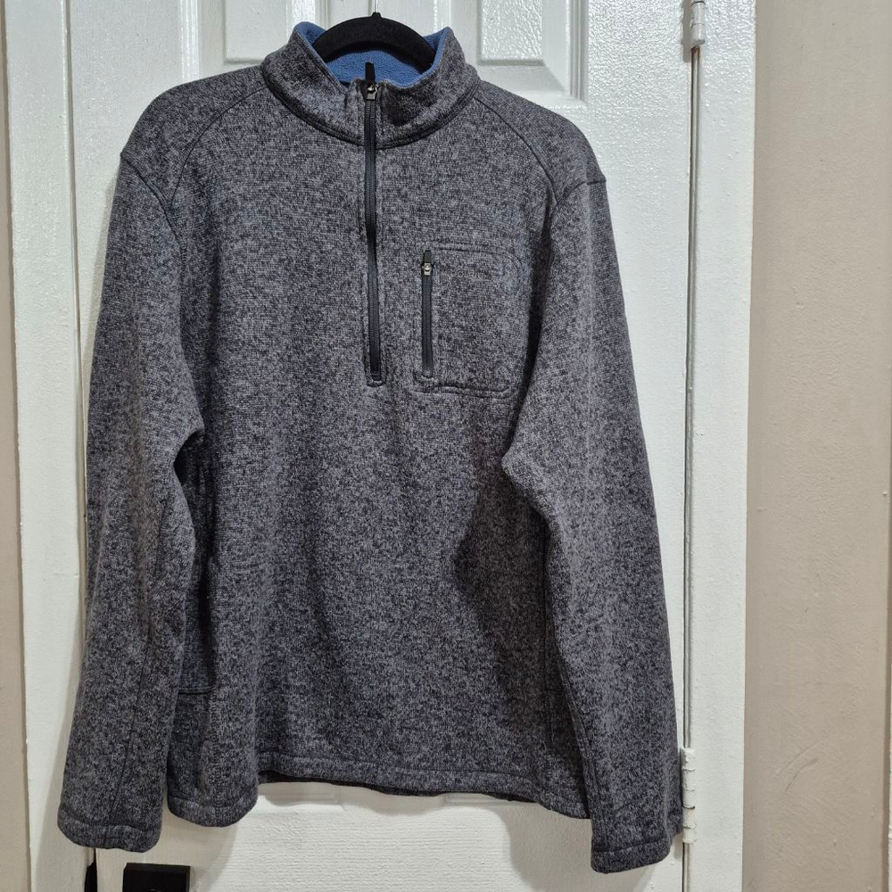 Men's Woolrich Gray Blue Quarter-Zip Sweater XL